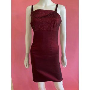 My Michelle Women's Satin Mini Dress Spaghetti Strap Square Neckline Burgundy 9